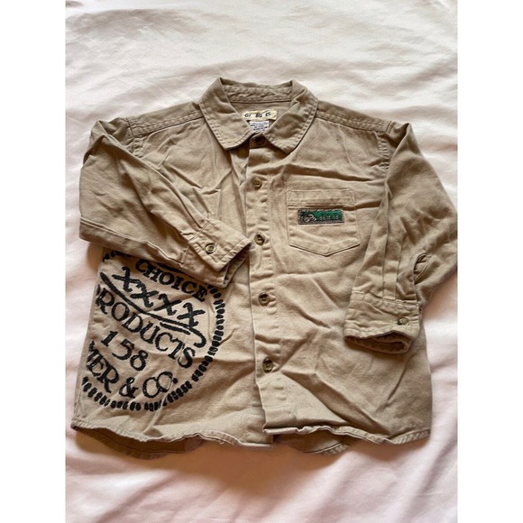 Vintage Gymboree Tan Collared Button Down Pocket Shirt Toddler Size Medium 2T-3T - Picture 11 of 11